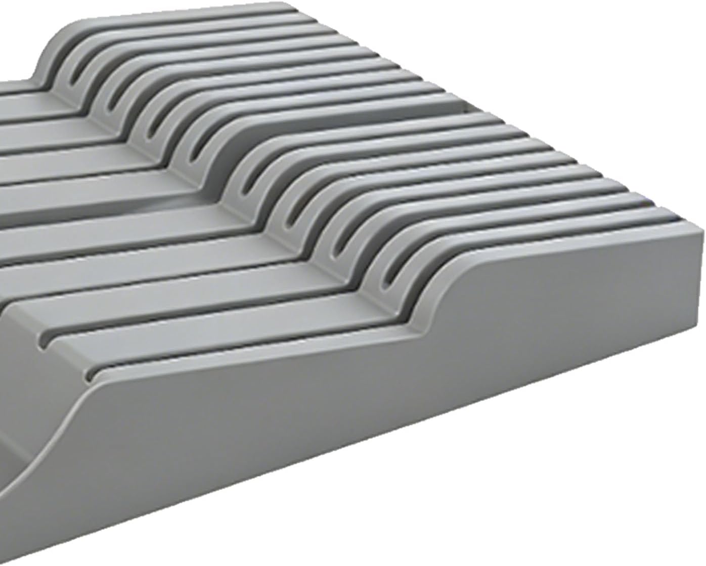 Cutter Drawer Organizer, 16 Slot Knife Block with Drainage Holes for Kitchen Tool Storage and Organization (Gray)