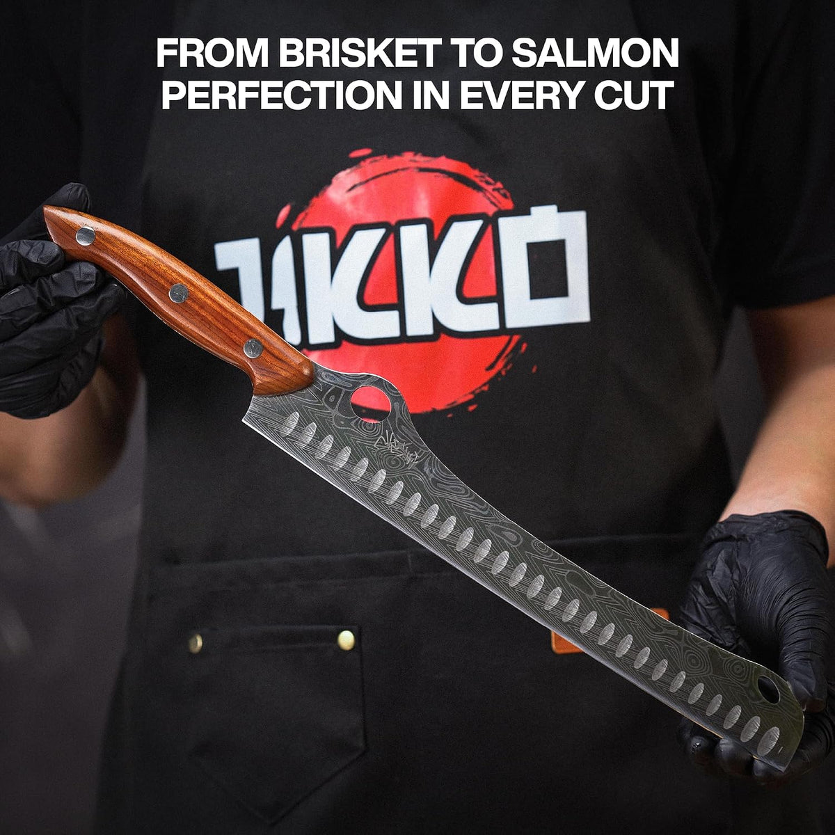 ® SteelFang Edition – Japanese Brisket & Fillet Knife Set with Olive Wood & Red Epoxy Resin Handles | Premium Butcher & Carving Knives for Meat, BBQ & Fish – Ultra Sharp Stainless Steel Blades