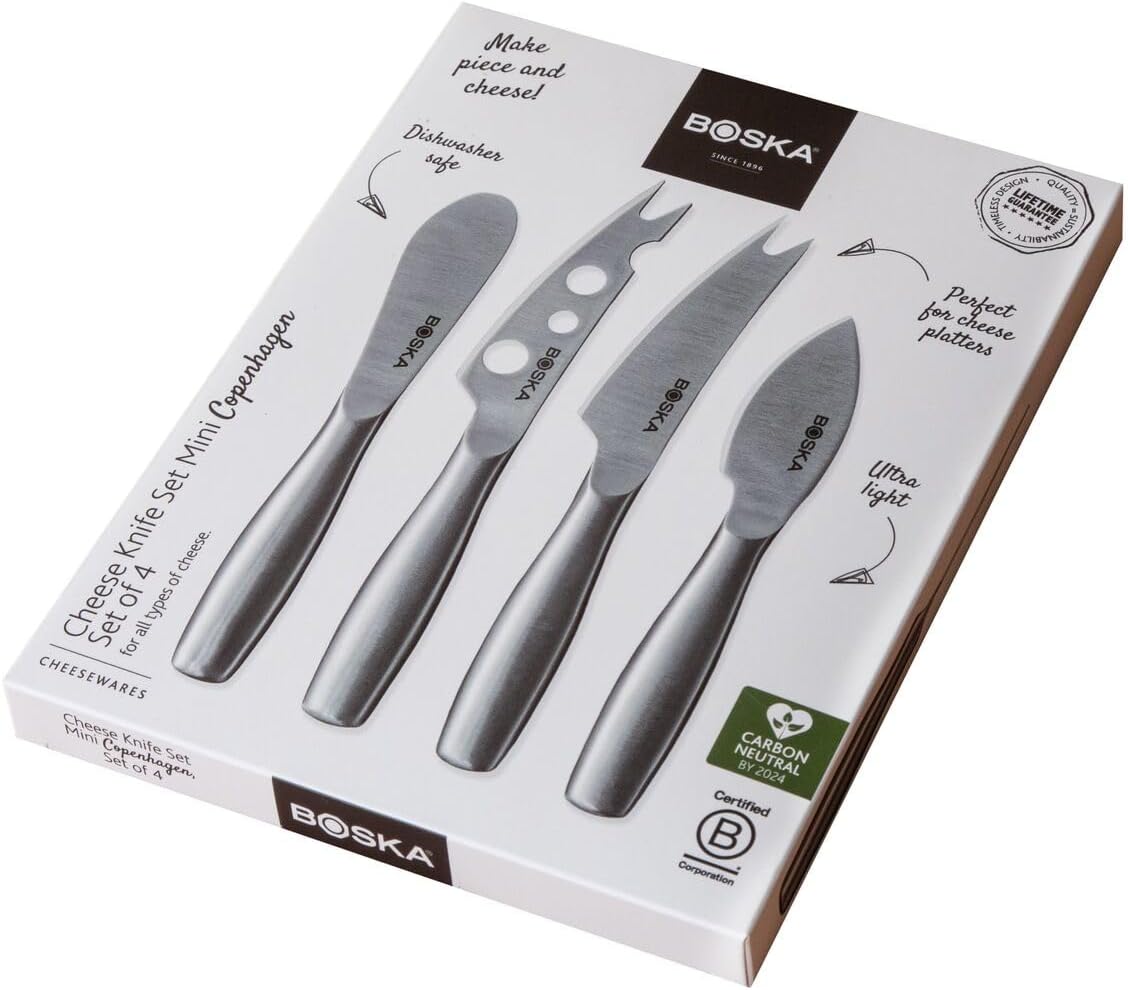 Cheese Knife Set Amigo Small - Set of 5 Small Knives for All Cheese Types - Ergonomic Beech Wood Handle - Stainless Steel - Non-stick Thanks to BSF Treatment
