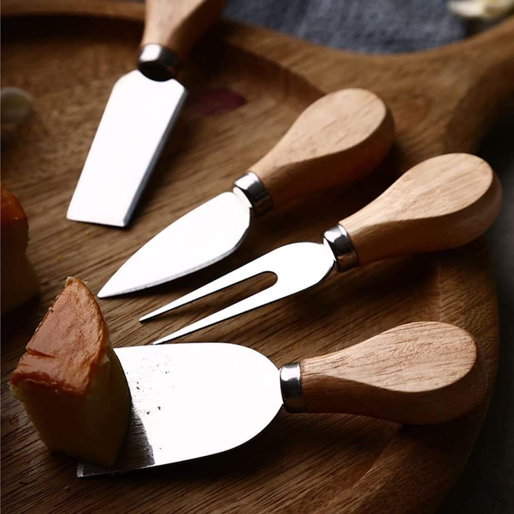 Cheese Knife Set,16pcs-set Cheese Knives with Wood Handle Steel Stainless for Charcuterie Board Accessories