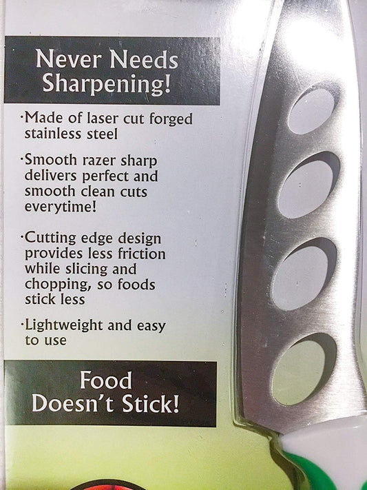 Forever Knife - Razor Sharp, Non-Stick, Laser Cut Forged Stainless Steel Knife - Great For Cheese, Potato and Tomatos - Never Needs Sharpening!