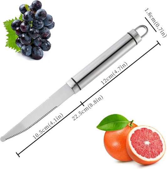 2PCS Grapefruit Knife, Curved Serrated Grapefruit Knife, Stainless Steel Kiwi Knife, Great for Grapefruit, Orange, Lemon, Kiwi, Easy to Hang, Dishwasher Safe