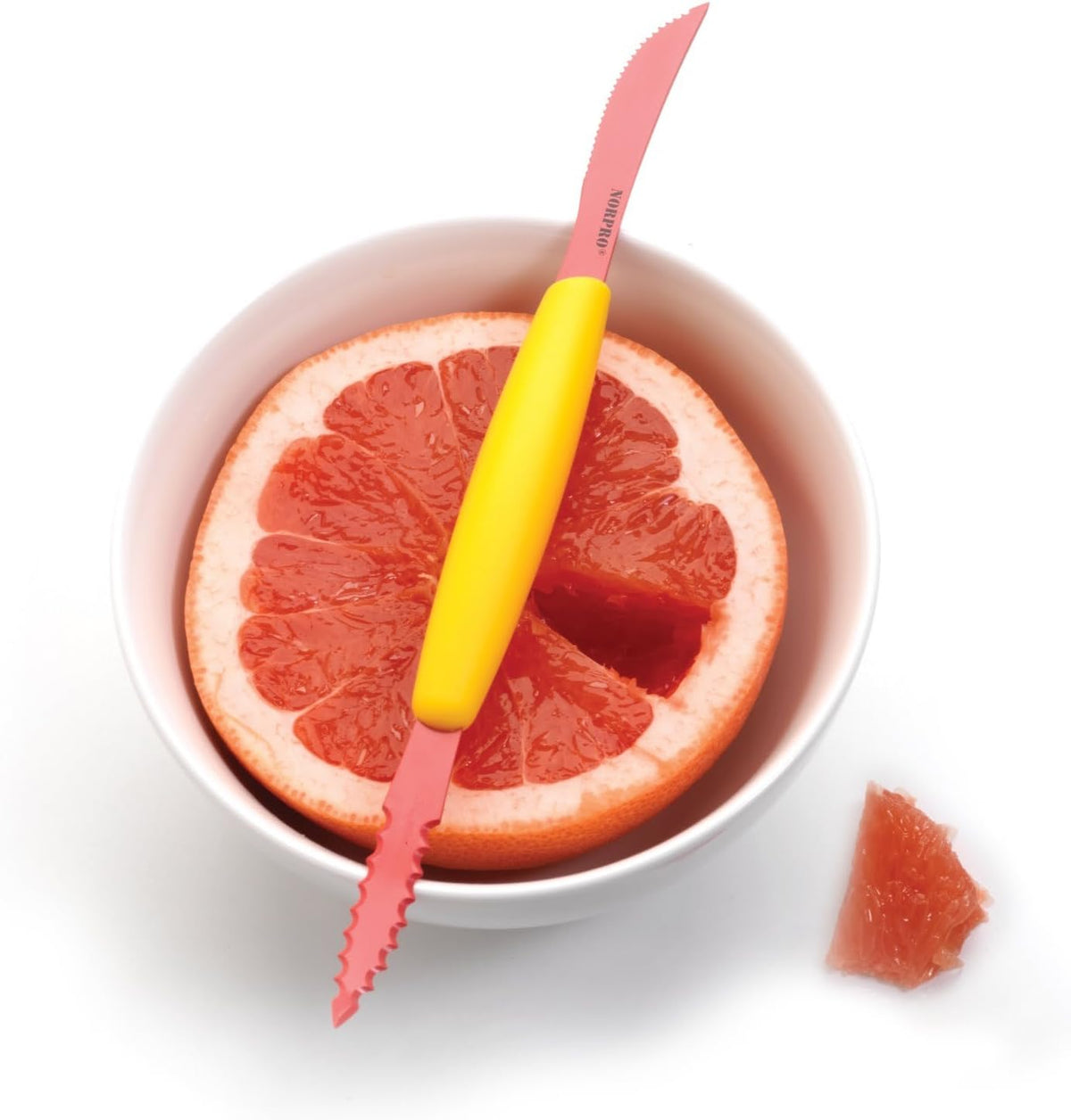 Nonstick Squirtless Grapefruit Knife, 8.75 inch, yellow and red