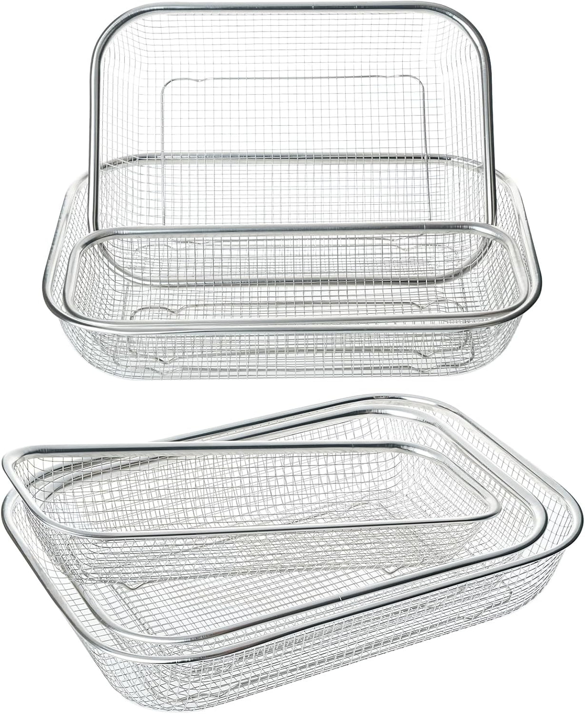 Dish Rack, Stainless Steel Kitchen Drain Basket, Compact Utensil Drying Rack Dishwasher Accessory, Hanging Cutlery and Utensil Organizer, Set of 2