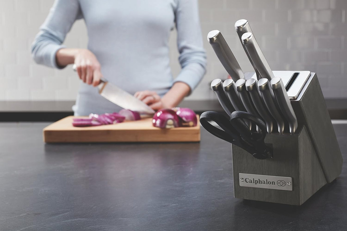 2017943 Stainless Steel 12 Piece Cutlery Block Set, Silver