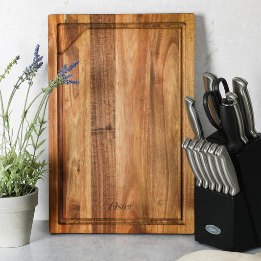 Thornwood 18 x 12 Inch Acacia Wood Cutting Board with Juice Grooves – Durable, Heavy Duty Chopping Board for Kitchen Prep