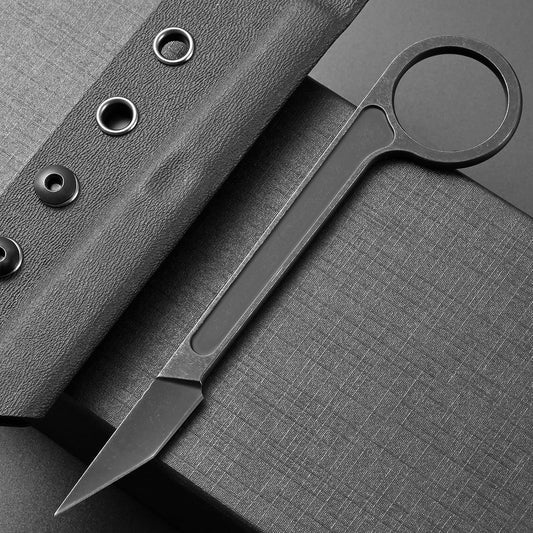 Ccanku C1104 Fixed Blade Knife D2 Blade Stainless Steel Handle Claw Knife for Hunting, EDC Tool, Survival, Camping Outdoor with K Sheath (Black)