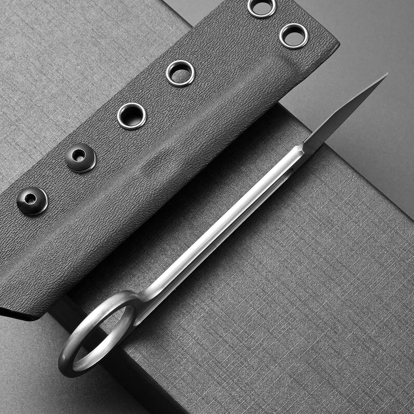 Ccanku C1104 Fixed Blade Knife D2 Blade Stainless Steel Handle Claw Knife for Hunting, EDC Tool, Survival, Camping Outdoor with K Sheath (Black)