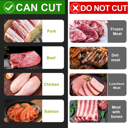 Fresh Meat Slicer, Adjustable 2 or 4 mm, 17-in-1 Meat Cleavers | Manual Meat Slicer, Fresh Meat Slicer, Stainless Steel Meat Cleavers Knife, Sliced, Striped, Diced for Beef Pork(Black)
