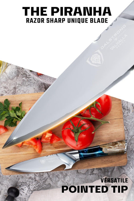 BBQ Piranha Knife 6" — Built-In Bottle Opener & Serrated Spine — 9CR18MOV HC Steel — For Grill-Side Cutting, Scoring & BBQ Service — Celestial Resin Handle, Valhalla, customer support