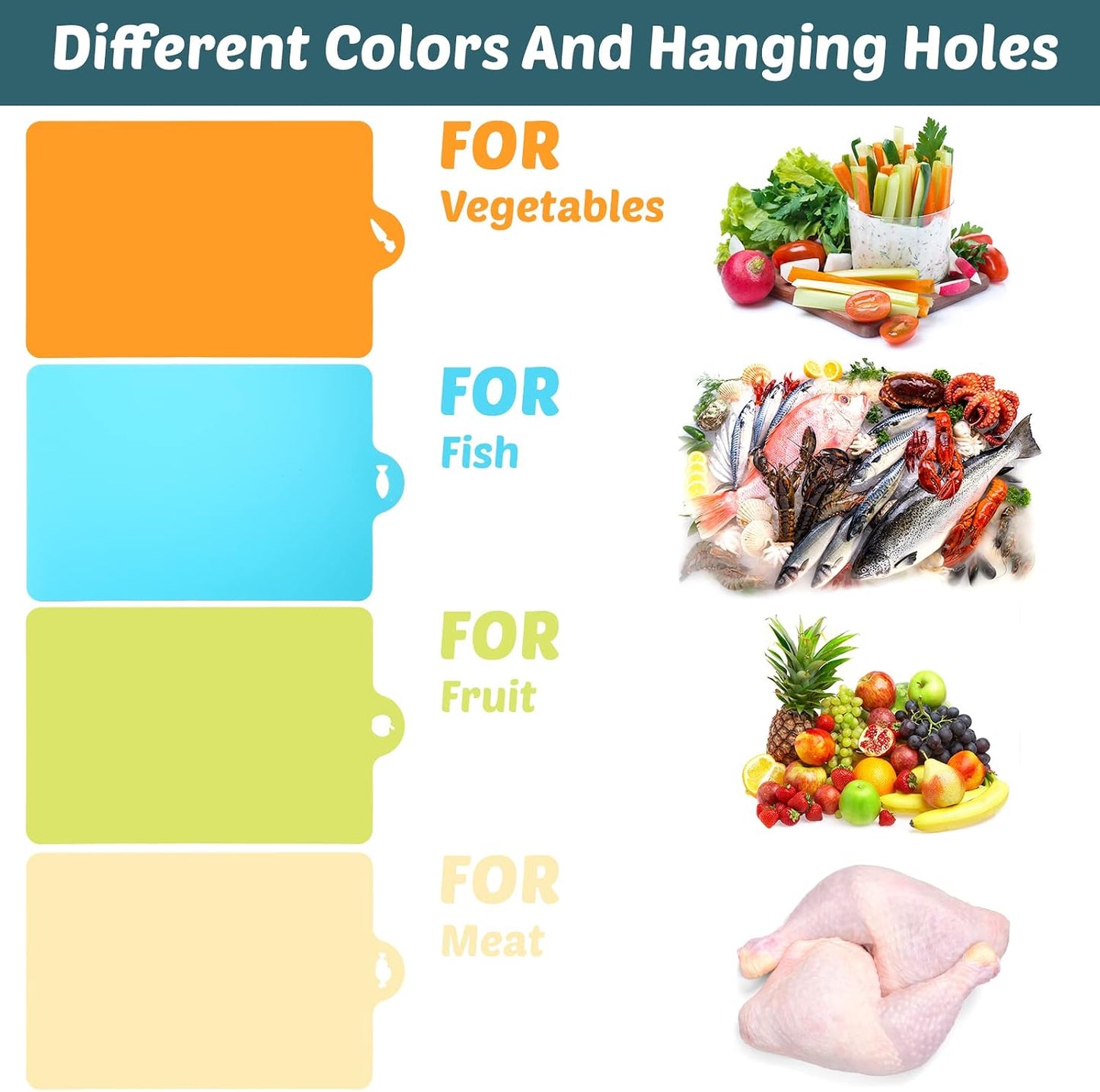 20 Pcs Flexible Cutting Board Mats Plastic Cutting Mats Non Slip Chopping Board Dishwasher Safe Anti Skid Extra Thick Cutting Mats with Food Shaped Hanging Holes for Kitchen Food about 14 x 9.4 inch