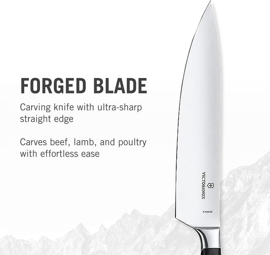 Grand Maitre 9 In Forged Chef's Knife - Black Handle | Professional stainless steel kitchen knife with full-tang blade for precision carving, slicing, and everyday cooking