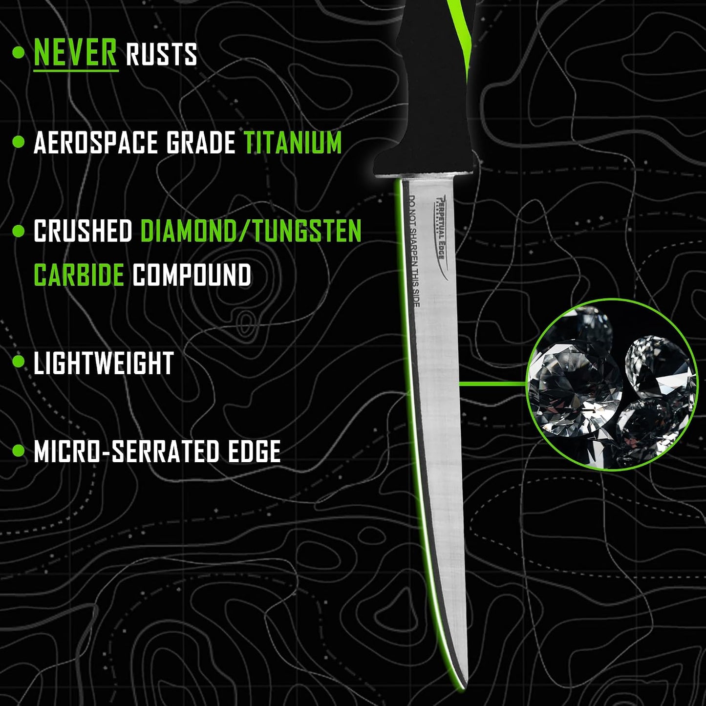 Knives - True Self Sharpening Knife - Fillet Knife Fishing, with Curved Never Rust Blade and Perpetual Edge Sharpening Technology - 9 Inch