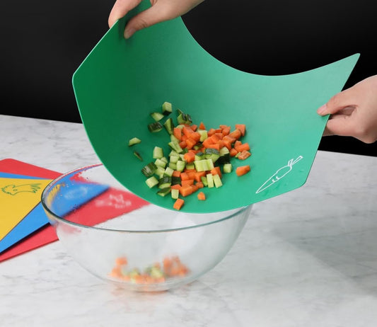 Flexible Cutting Board Set, Assorted Colors, BPA-Free Plastic, 6 Count
