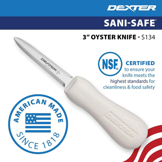 3" Boston-Style Oyster Knife | S134PCP, High Carbon, High Alloy Stain-Free DEXSTEEL Blade | Sani-Safe Polypropylene Handle | NSF Certified | Made in USA