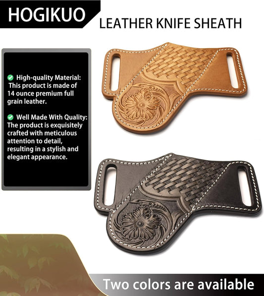 Knife Sheath, Leather Knife Sheath for Belt, Pocket Knife Holster Pouch, Folding Knife Holster
