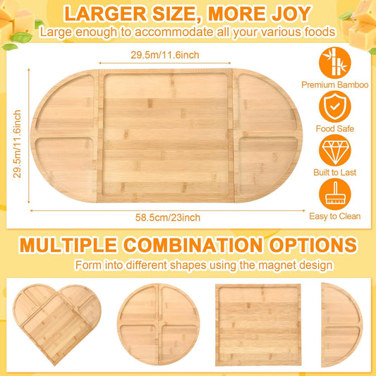 Charcuterie Boards Gift Set Large Bamboo Cheese Board with Ceramic Dip Bowl, Butter Knives Set Kit, Mini Tongs, Spoons, Forks, Honey Sticks, Cocktail Picks for Entertaining Gift for Christmas