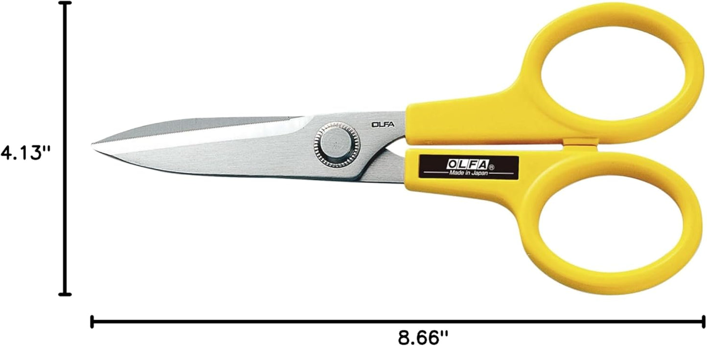 5" Serrated Stainless Steel Scissors (SCS-1) - Aviation-Grade Rivet | Heavy Duty 5" stainless steel serrated blade, aviation rivet, ABS handle - Cuts various materials - Industrial, Pro, Crafter