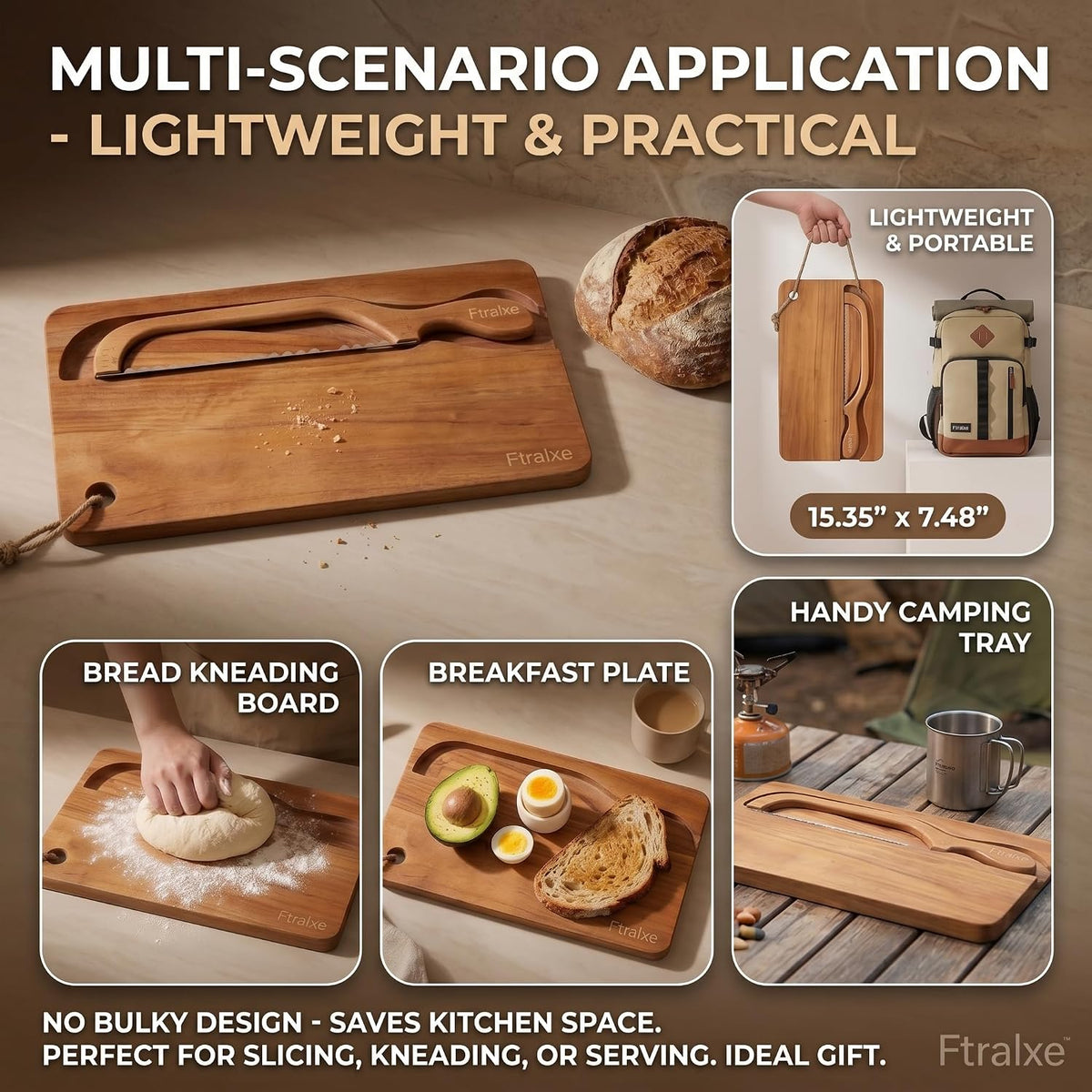 Sourdough Bread Slicer | Bread Cutting Board | 420 Stainless Steel Blade with Magnetic Backing for Easy Storage | Measurement Markings | For Sourdough Bread, Bagel | Ideal for Baking Enthusiasts