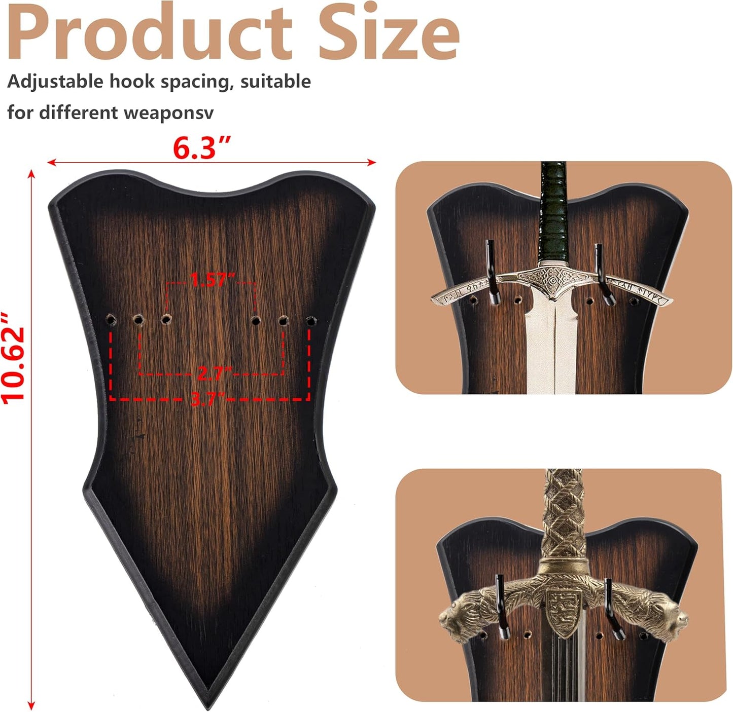 2Pcs Wall Mounted Sword Rack Single Vertical General Display | Acrylic, Black,Suitable for Sabre Axe Anime Stand Vertical Display and Decoration Holder