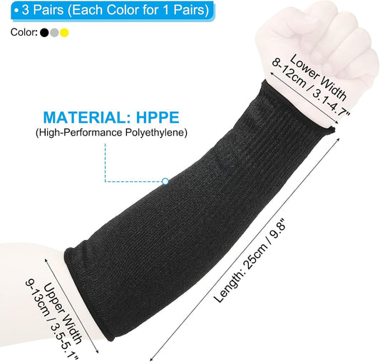 Cut Resistant Sleeve, Arm Safety Protectors Sleeves Forearm Sleeve HPPE Level 5 Protection