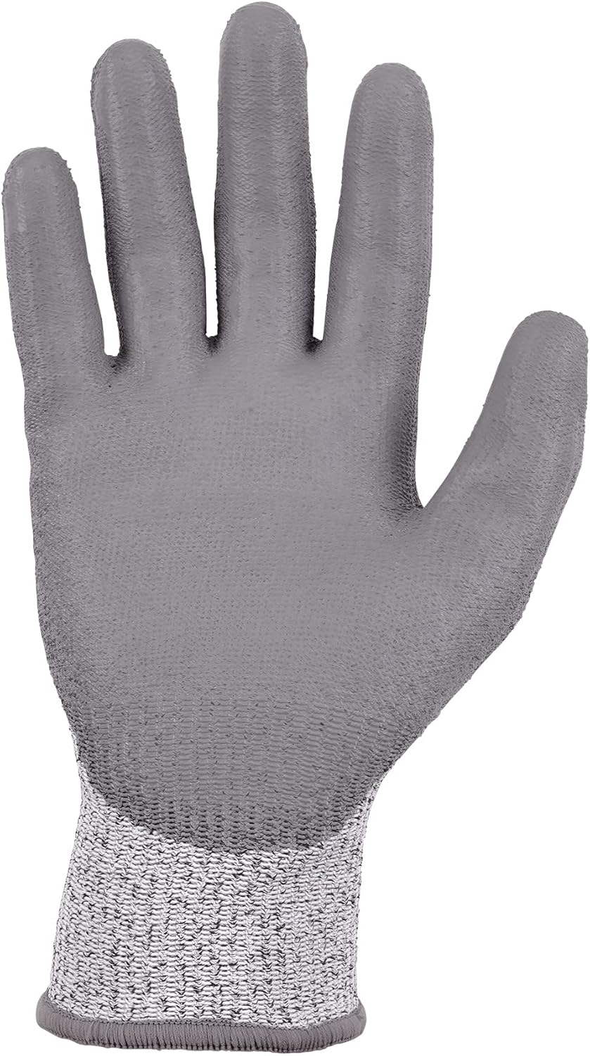 ProFlex 7030 Cut Resistant Work Gloves, ANSI A3, PU Coated Palms for Flexible No Slip Grip, Abrasion Resistant, 13g, Gray, Medium