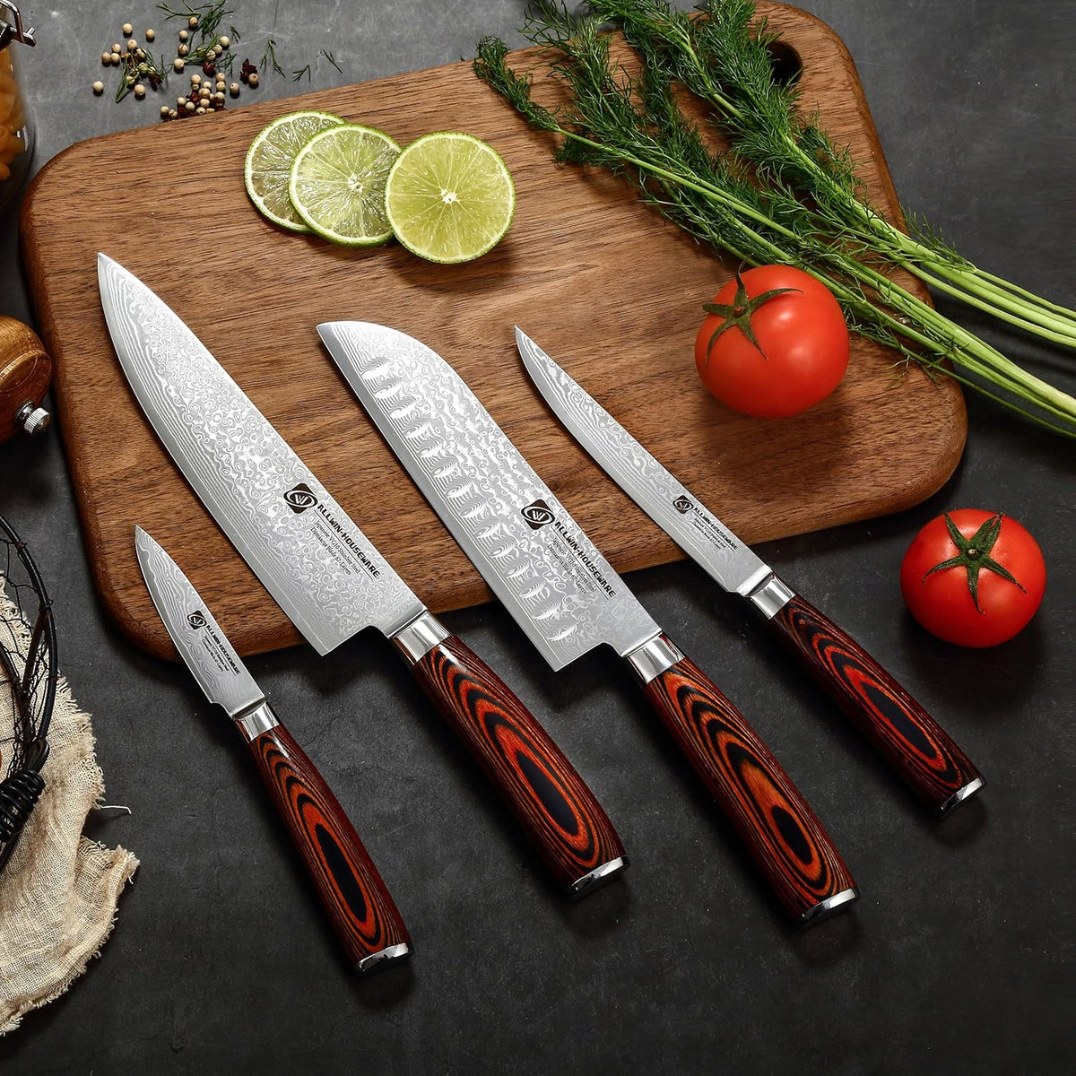 3.5-Inch Damascus Paring Kitchen Knife, VG10 Steel Core, Pakkawood Handle | 12-degree Edge for Peeling, Coring, Garnishing and Fine Fruit or Vegetable Prep; 67-layer Cladding and Gift Box Included