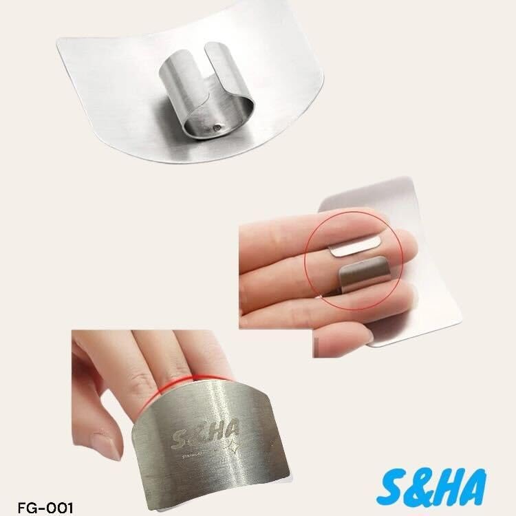 1pc Finger Guard for fingers, Kitchen Tool, Stainless Steel Knife Protector for Fingers, Portect Fingers, Avoid injuries, used When Slicing and Chopping, Silver Stainless Steel S&HA
