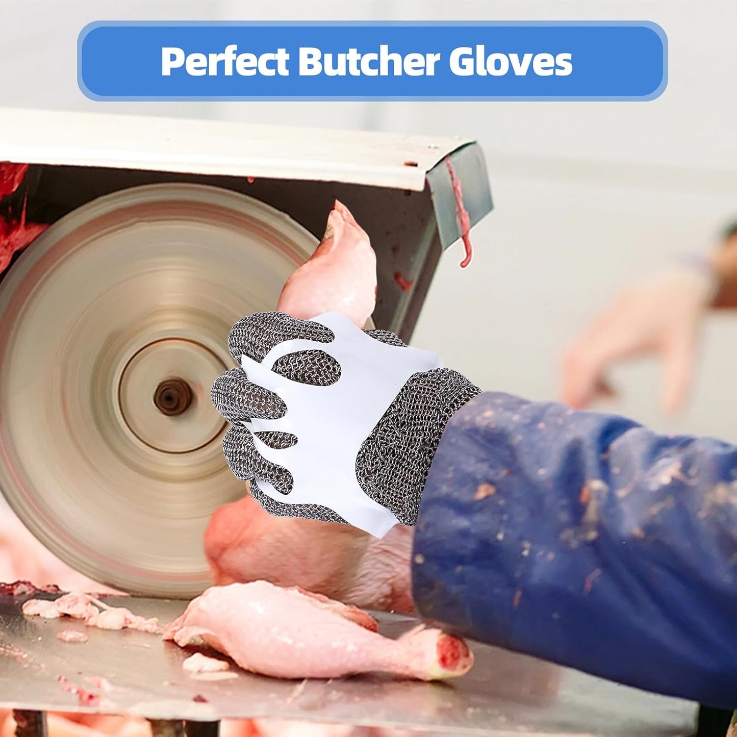 Metal Mesh Gloves (XXS~XL), Anti-cut Gloves, Butcher's Gloves Food Grade Stainless Steel Metal Mesh Gloves