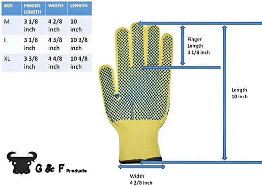 1670L Yellow Kevlar Knit Cut Resistant Work Gloves, Protective Gloves to Secure Hands From Scrapes, Cuts In Kitchen, Wood Carving, Carpentry & DEA