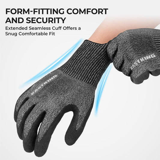 Kut Safe Cut Resistant Fishing Gloves for Men & Women | ANSI Level 6 Cut Protection, Ideal for Filleting, Outdoor, HPPE & Metal knit, Non-Slip Rubber palm, Easy-Clean Texture