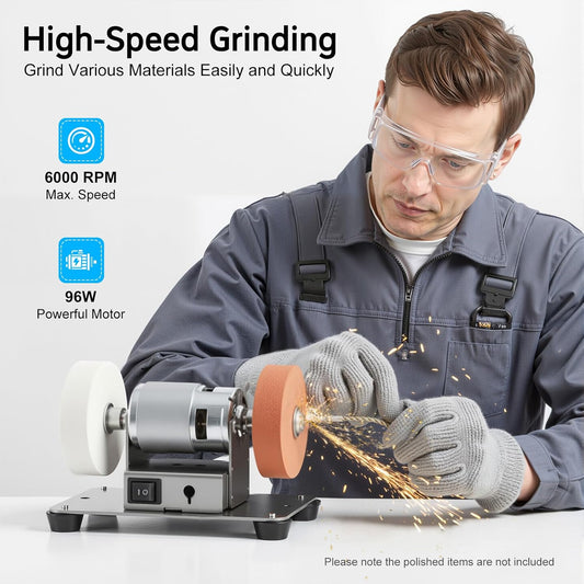 Mini Belt Sander, 96W Electric Benchtop Sander, 7 Adjustable Speed Bench Knife Sharpener, Multi Function Grinder Sanding Machine for Metal Working DIY, Knife Sharpening