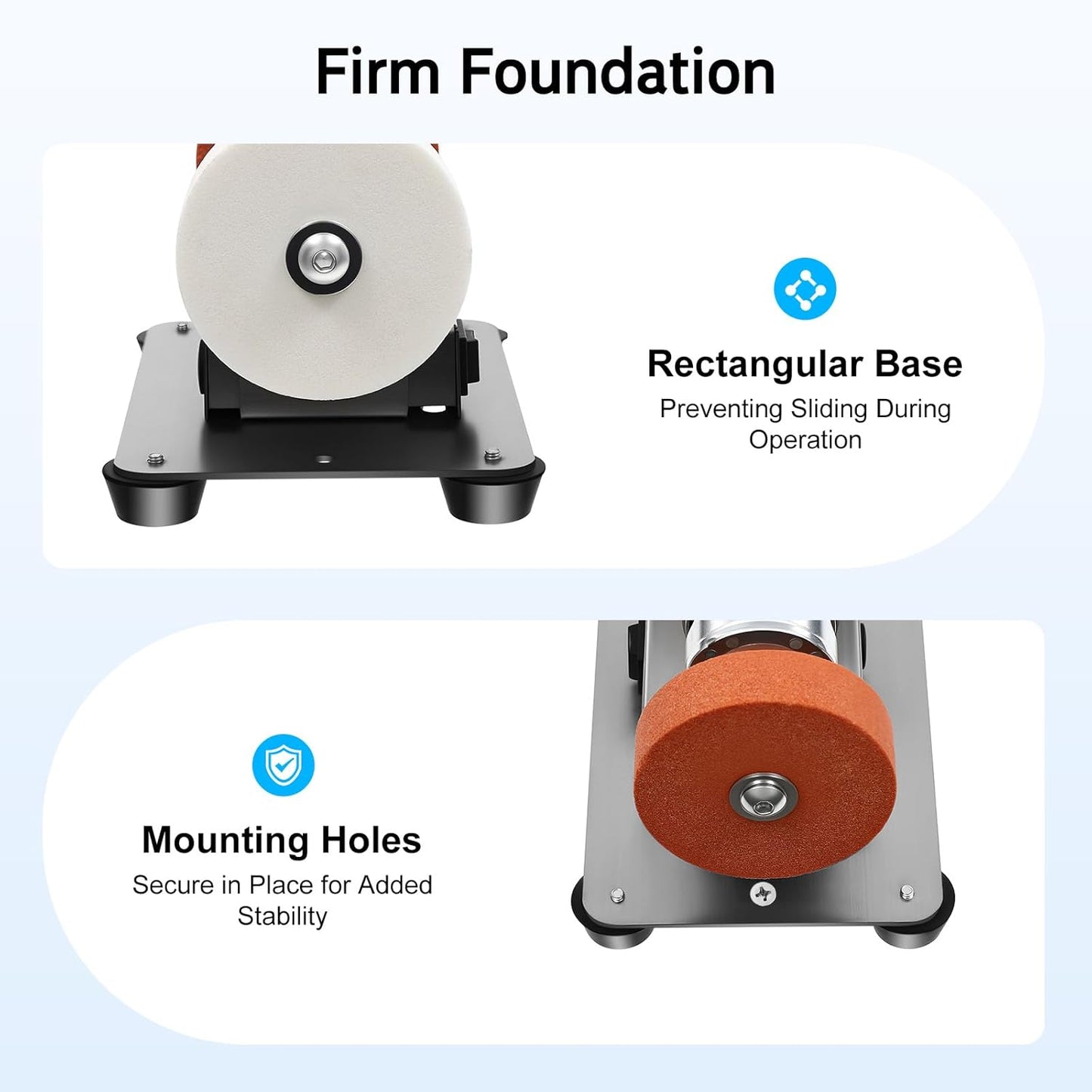 Mini Belt Sander, 96W Electric Benchtop Sander, 7 Adjustable Speed Bench Knife Sharpener, Multi Function Grinder Sanding Machine for Metal Working DIY, Knife Sharpening