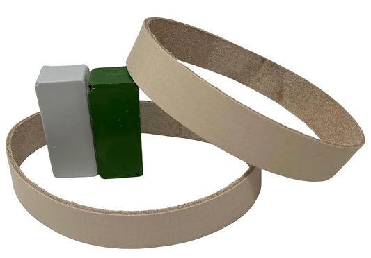 3/4X12 Inch 2 Pack Leather Honing Polishing Belt with White and Green Compound Fits Ken Onion Work Sharp