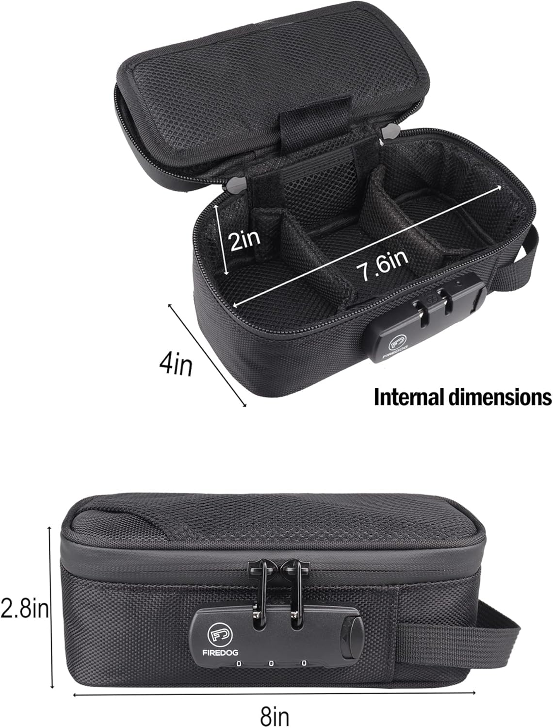 Smell Proof Case with Lock, Odor Proof Bag Containers Case Pouch for Travel Storage (Grey, 8x4x2.75 Inch)