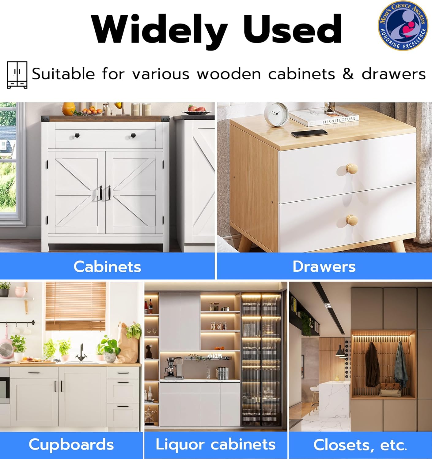 Cabinet Lock, Baby Proofing Child Proof Hidden Drawer Locks | Hidden No Drill Adhesive Keyless RFID Bluetooth App Cabinet Locks for Adults File Kitchen Cupboard Liquor Closet - Black