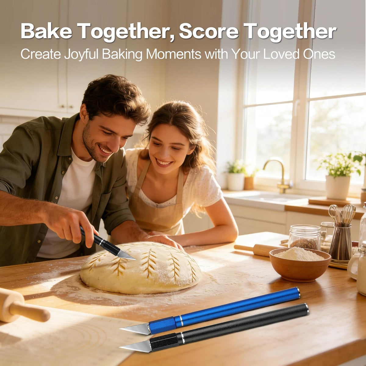 Upgraded Bread Lame 2-Pack, Sourdough Scoring Tool for Home Baking | Bread Scoring Tool with 20 Stainless Blades, Sharp Durable Blades, Non-Slip Handle & Storage Case for Home Artisan Baking