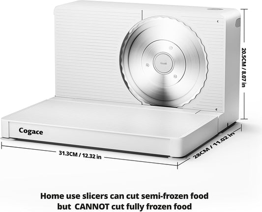 Foldable Meat Slicer, Electric Food Slicer with RSG 6.7" Stainless Steel Blade, Child Lock Protection, 0-20mm Adjustable Thickness, Food Slicer Machine for Meat Bread Cheese Fruits and Vegetables