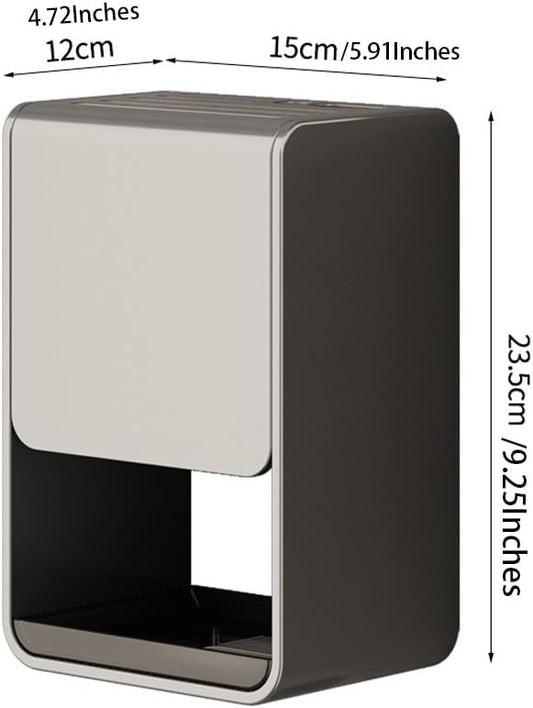 Universal Knife Block, Modern Rectangular Design with Scissors-Slot, Knife Holder Counter-top Storage with Drain Tray (White)