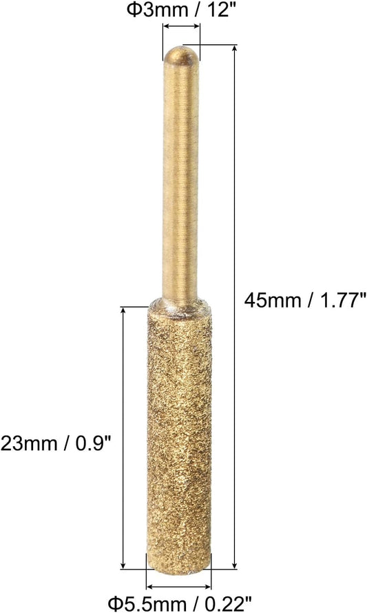 7/32 Inch Diamond Chainsaw Sharpener, 18 Pack Titanium Plating Sharpening Stone Polishing Grinding File Tool, Golden