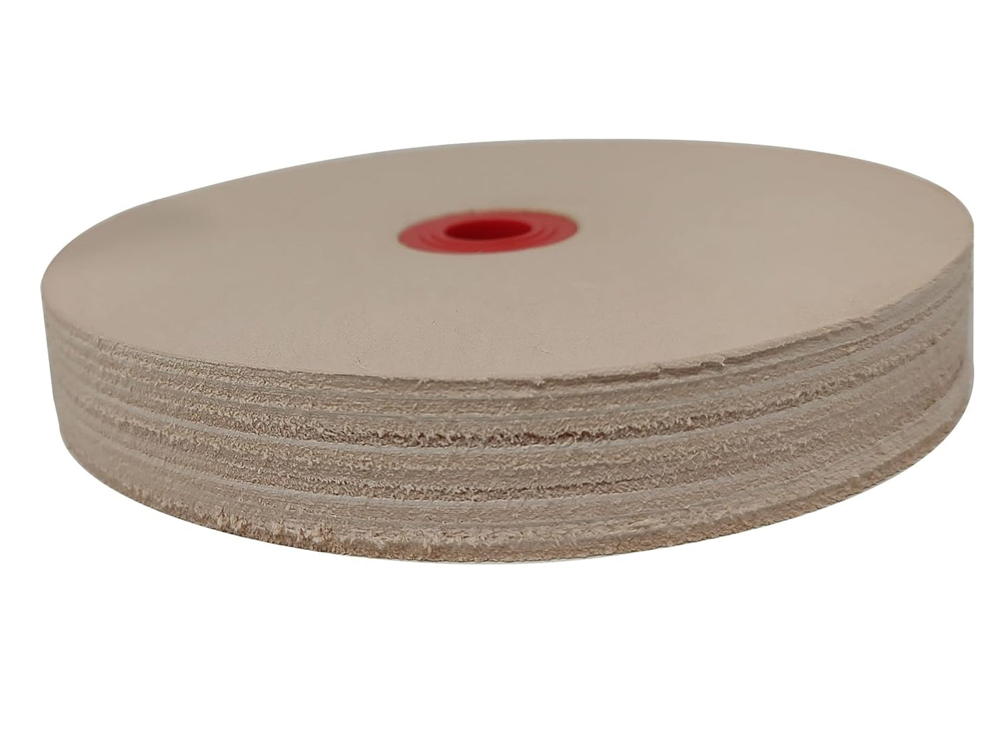 5 in Leather Honing Stropping Wheel fits 1/2", 5/8" and 3/4" Arbors Includes Premium White Buffing Compound Made in USA (1/2 in. Width)