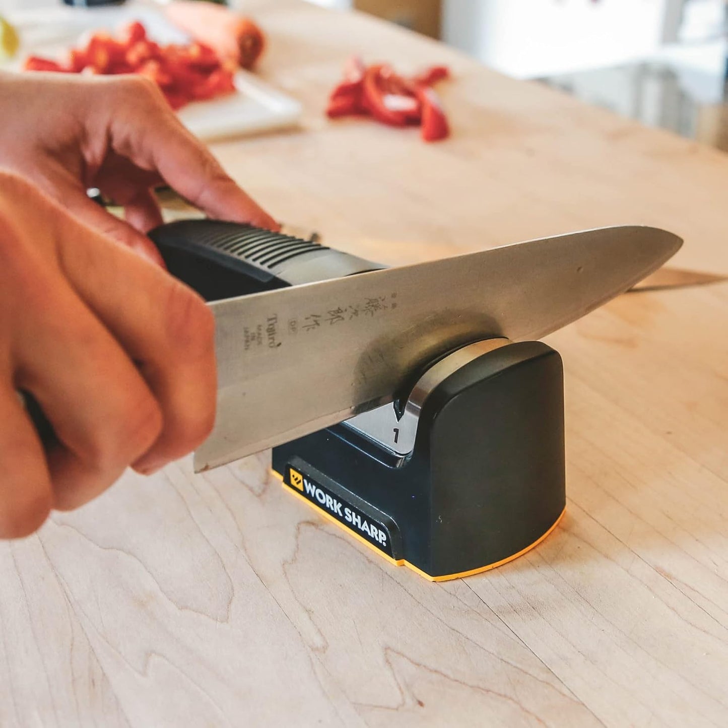 Rolling Knife Sharpener- 4 Sharpening Angles - For All Kitchen Knife Sets