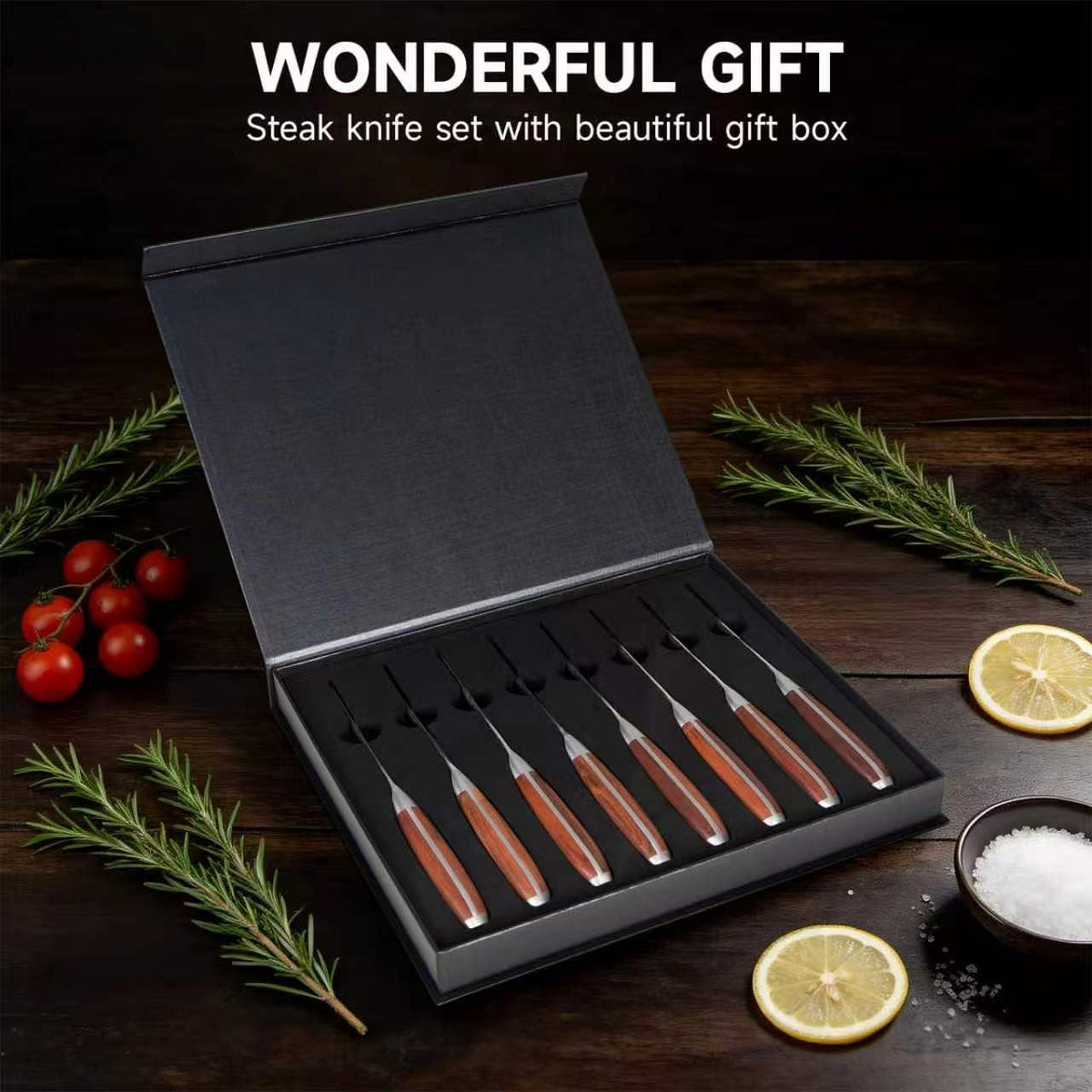 Steak Knives Set of 4, 4.5 Inch High Carbon Stainless Steel, Gift Box