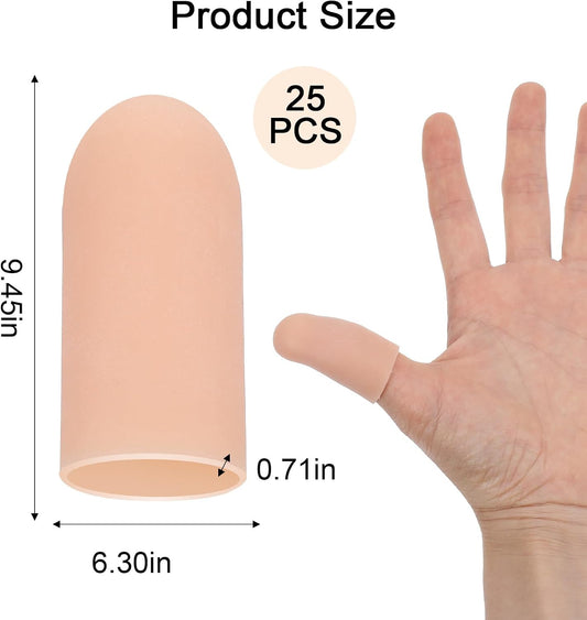16Pcs Thumb Covers, Silicone Thumb Protector Covers Polyethylene Fiber Finger Cots for Cover Wounds, Reusable Finger Guard Cover Pain Relief for Wounds Cracking Comfortable Fit & Easy to Use