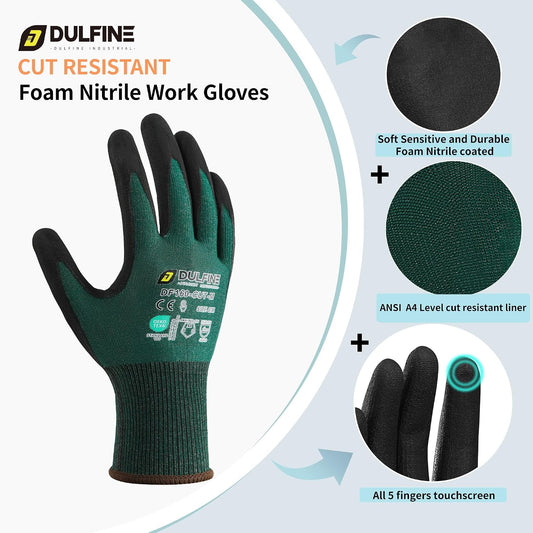 MicroFoam Nitrile Coated 3/12/36 Pairs Work Gloves for Men & Women | Strong Grip, Touchscreen, Seamless Nylon Knit, Ideal for General Purpose, Automotive, Home Improvement, Painting