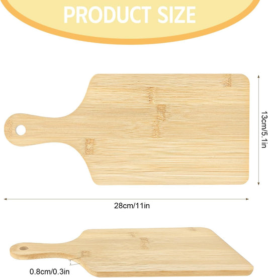 50 PCS Cutting Board Bulk Wood Chopping Board Laser Engraving Serving Board with Handle Charcuterie Boards for Customized Mother's Day Housewarming Gift 11" x 5" Bamboo