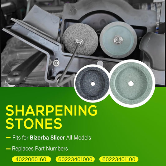 4022060160 Sharpening Stones Grinder Sharpening and Honing Stone Set Fits for Bizerba Slicer All Models, Replaces for 60223401000, 60223401100