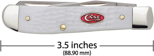 Case WR XX Pocket Knife Sparxx White Jigged Synthetic Mini Trapper Item #60186 - (6207 SS) - Length Closed: 3 1/2 Inches