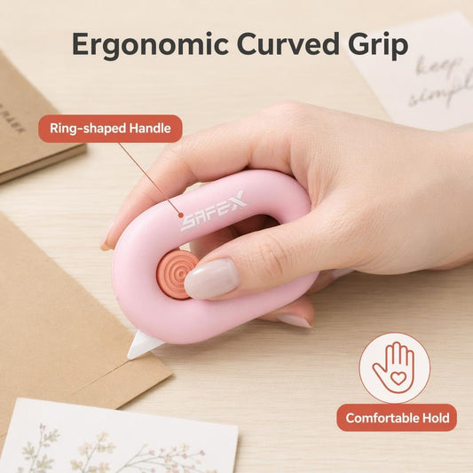 Box Cutter Retractable, Box Opener, Ceramic Box Cutter, Built-In Magnetic, Mini Box Cutter, Safety Box Cutter, Cute Box Cutter, Small Box Cutter For Women, Package Opener, Box Opener Tool (PINK)