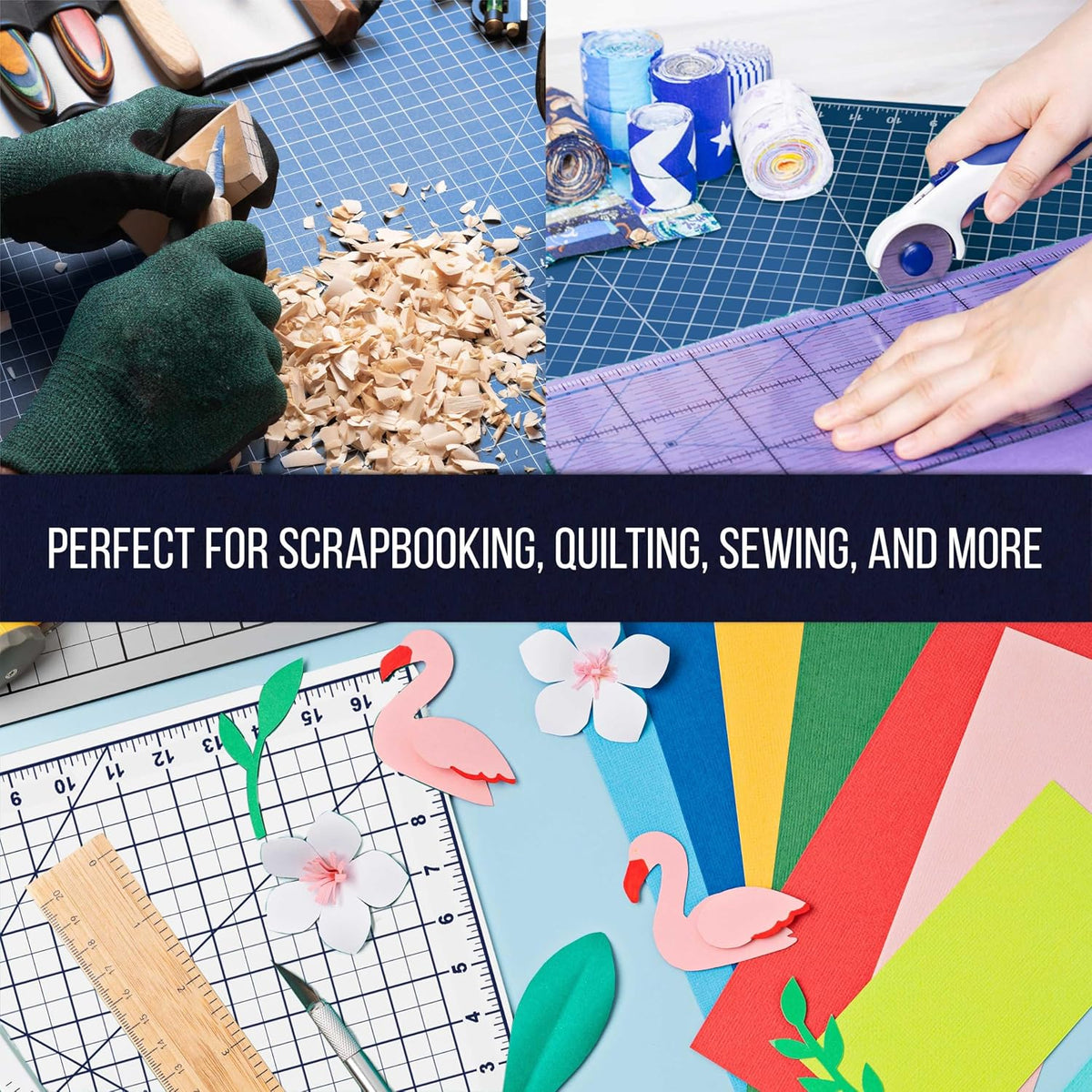 9" x 12" Self-Healing Cutting Mat 5-Ply - Double-Sided Green/Black Craft Mat, Non-Slip Cutting Mats for Crafts, Sewing, Quilting, Scrapbooking
